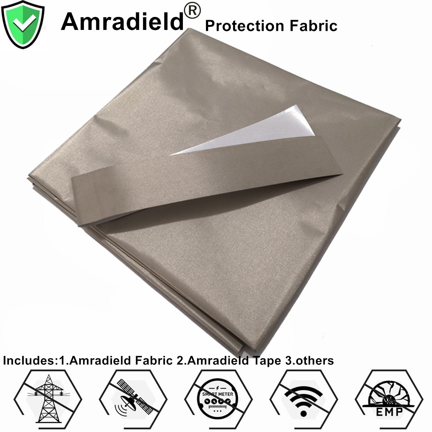 Atmosure 1 Yard Copper Faraday Fabric (44 x 36) — EMF & 5G Blocker —  Negative Signals Protection from 5G Cellular Signal, WiFi, Bluetooth, GPS — EMF  Protection Blanket 