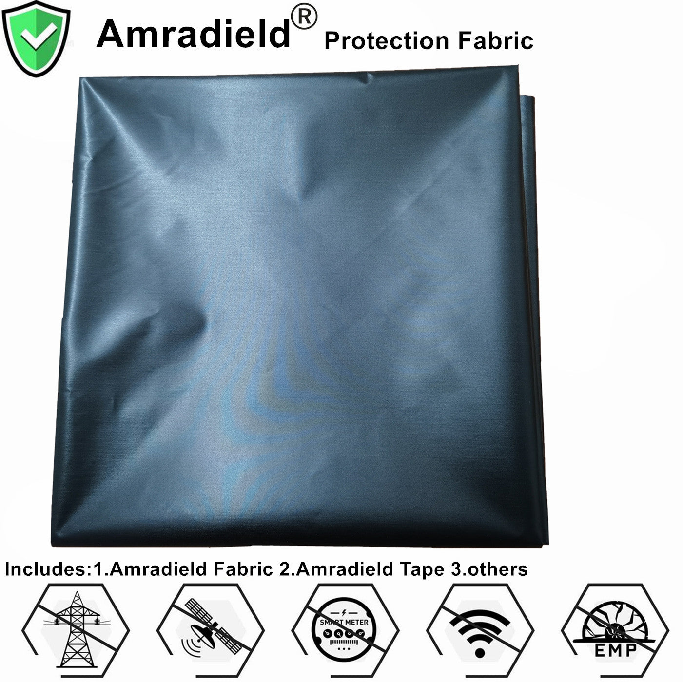 Copper Fabric Preventing from RFID and Reducing EMF Identity Theft Blocker for Your Wallet Black Color