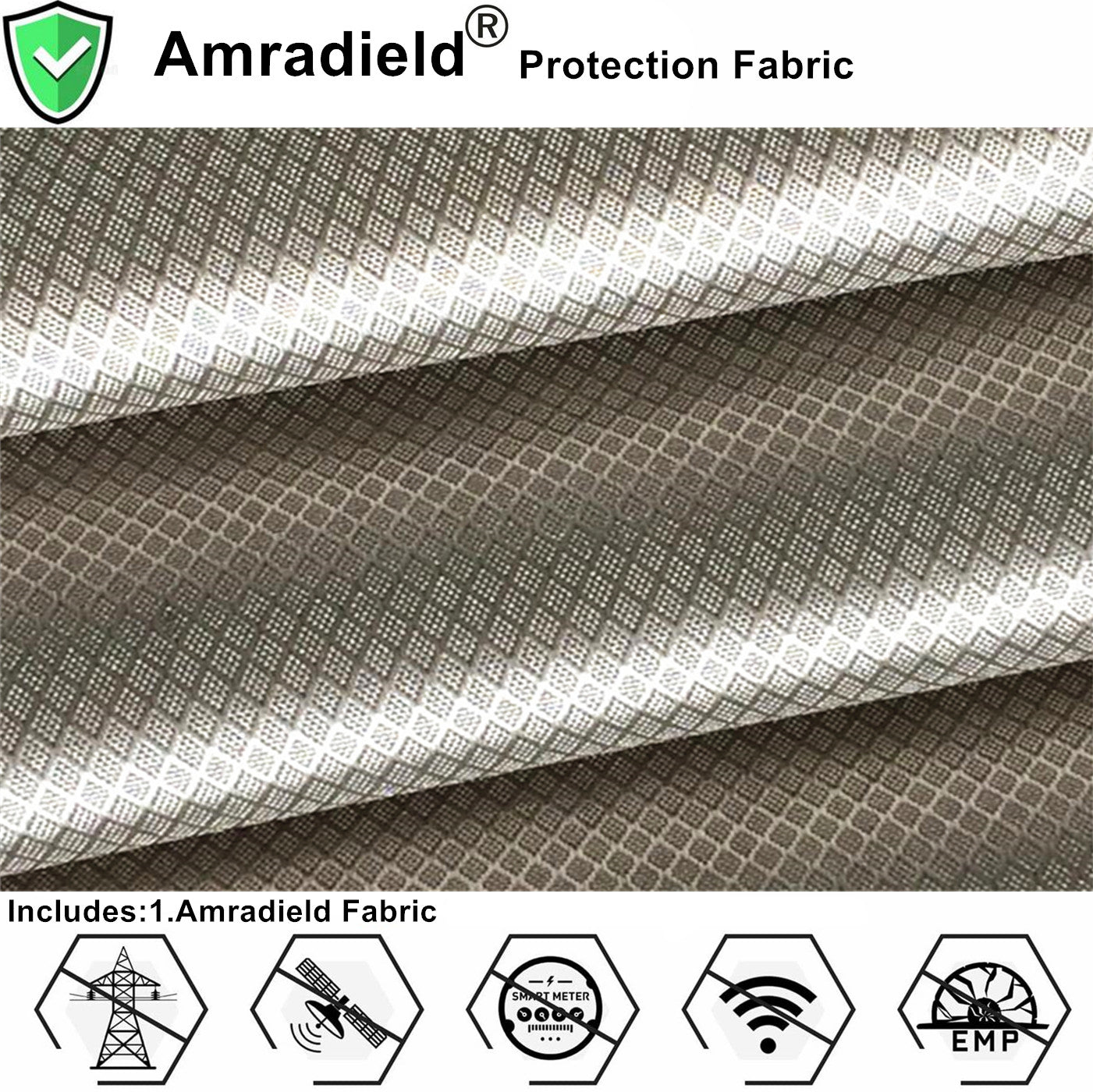 Silver Fiber RFID Shielding Fabric Anti Radiation Electromagnetic  Conductive Grounding for DIY Maternity Dress Soft Fabric (0.5MX1.5M)