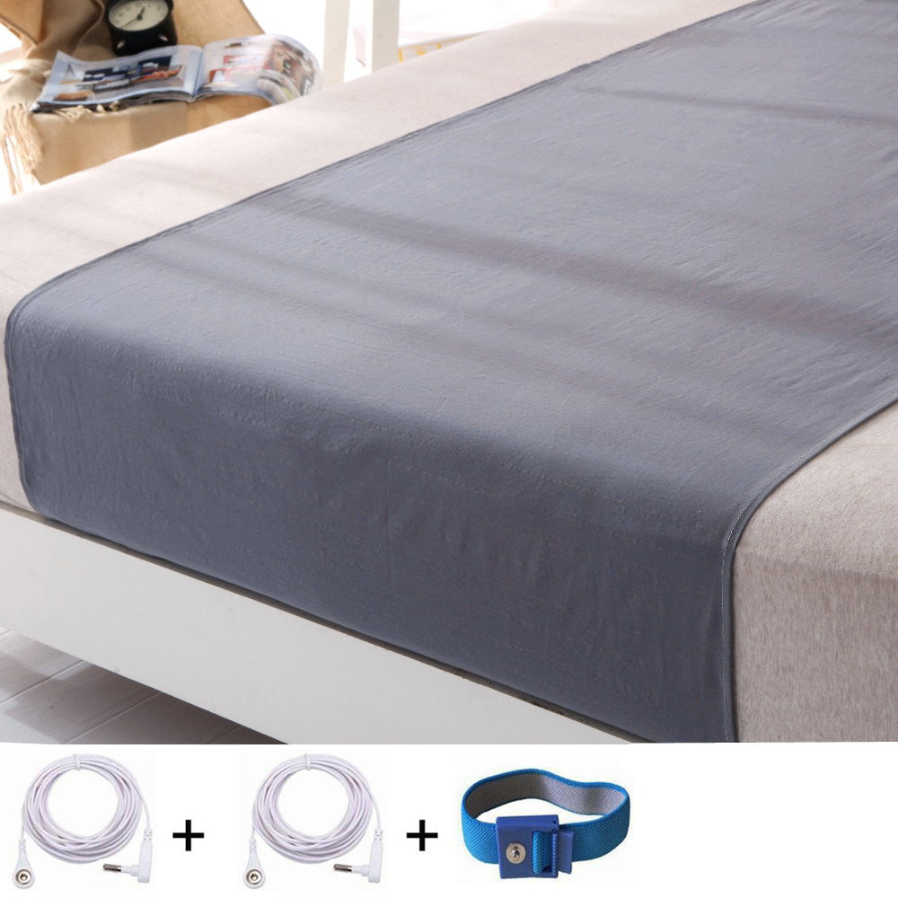 Earthing Fitted Sheets and Pillowcase Kits -Silver Fiber EMF Protection for Better Sleep