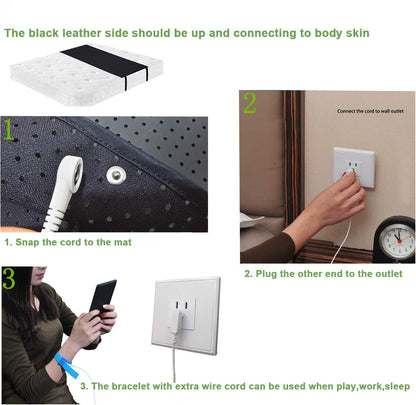 Therapy EMF Grounding Mats Conductive Carbon Leatherette Pad for Better Sleep Big size